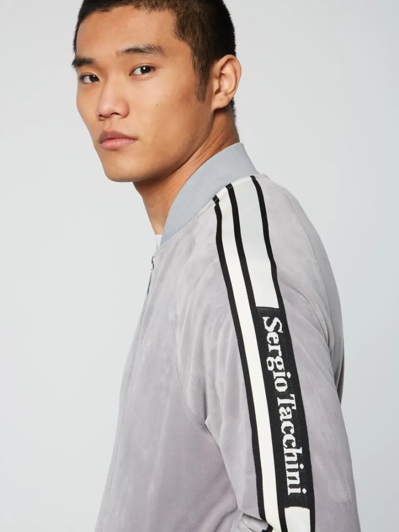 New Pereto Velour Track Jacket- Sleet Velour