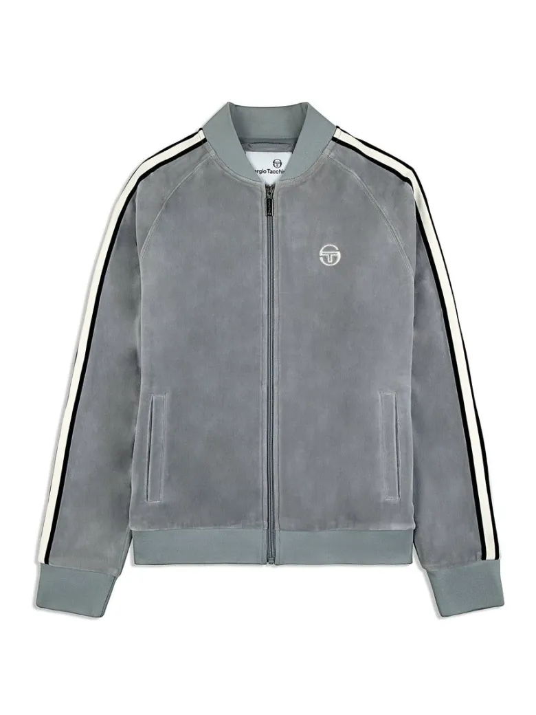 Online Pereto Velour Track Jacket- Sleet Tracksuits