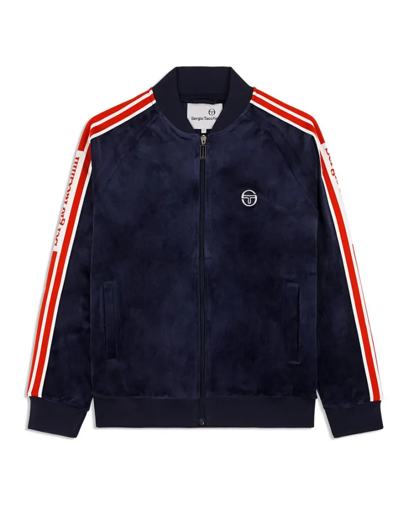 Sale Pereto Velour Track Jacket- Maritime Blue Tracksuits