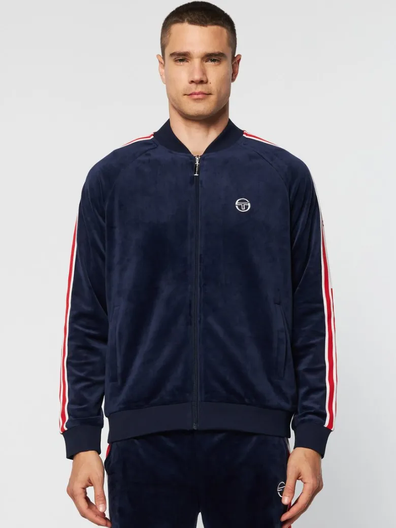 Sale Pereto Velour Track Jacket- Maritime Blue Tracksuits