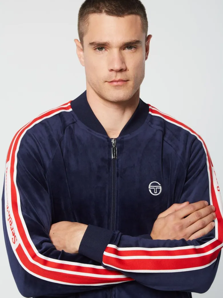 Sale Pereto Velour Track Jacket- Maritime Blue Tracksuits