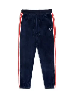 Discount Pereto Velour Track Pant- Maritime Blue Velour