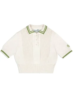 Discount Perla Knit Cropped Polo- Gardenia Tops And Sports Bras