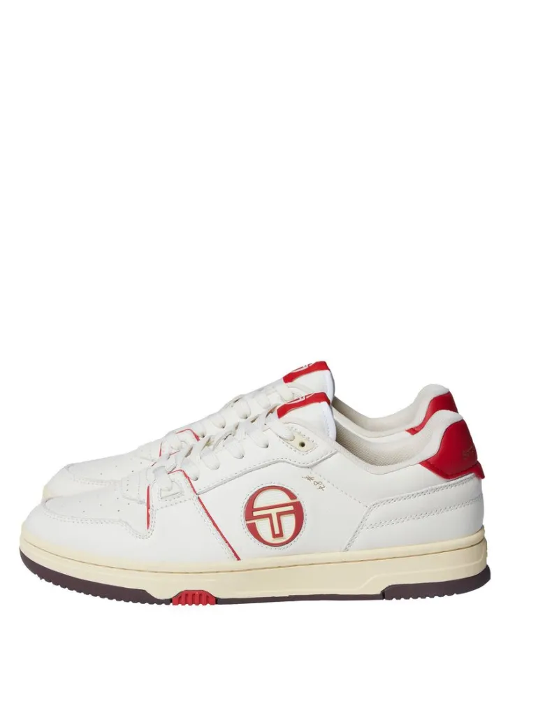 Fashion Prime Shot Da Sneaker- Antique White/ Almond Oil/ Adrenaline Red Shoes