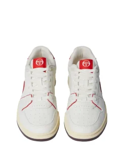 Fashion Prime Shot Da Sneaker- Antique White/ Almond Oil/ Adrenaline Red Shoes