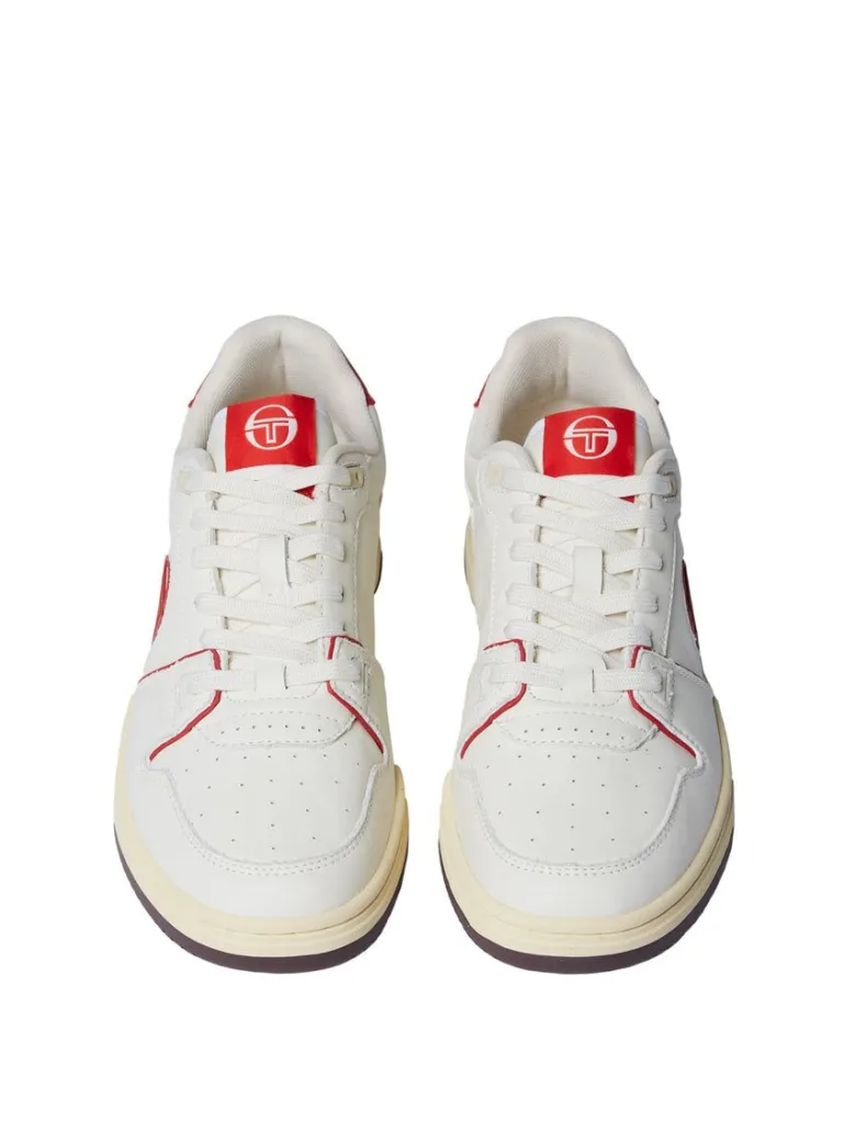 Fashion Prime Shot Da Sneaker- Antique White/ Almond Oil/ Adrenaline Red Shoes