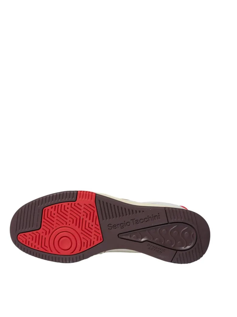 Fashion Prime Shot Da Sneaker- Antique White/ Almond Oil/ Adrenaline Red Shoes