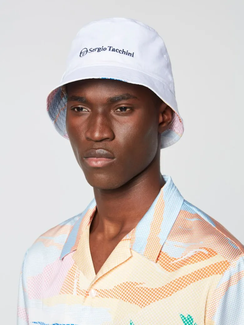 Outlet Riviera Reversible Bucket Hat- Deep Mint/ Multi View All