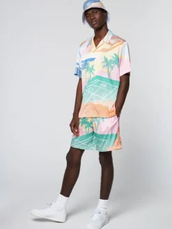 Outlet Riviera Reversible Bucket Hat- Deep Mint/ Multi View All