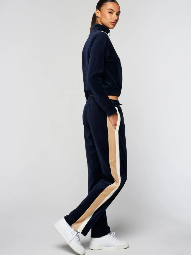Best Rosa Velour Track Pant- Maritime Blue View All