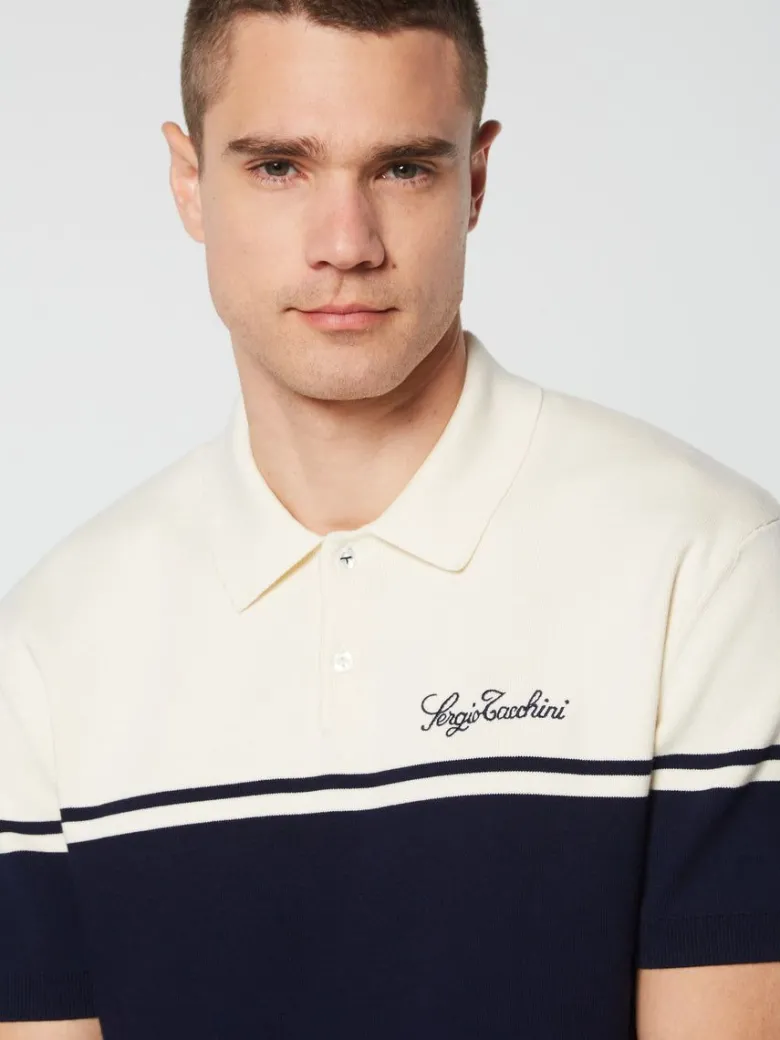 New Roselli Knit Polo- Gardenia Polos
