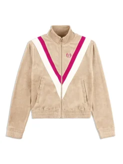 Discount Sara Velour Track Jacket- Humus Velour