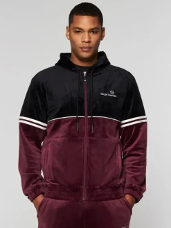 Best Scopeto Full-Zip Velour Hoodie- Black Beauty/ Mauve Wine Velour