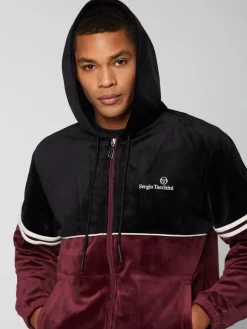 Best Scopeto Full-Zip Velour Hoodie- Black Beauty/ Mauve Wine Velour