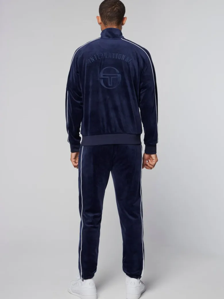 Best Sovana Velour Track Jacket- Maritime Blue Velour