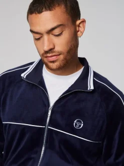 Best Sovana Velour Track Jacket- Maritime Blue Velour