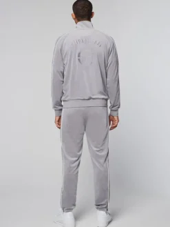 New Sovana Velour Track Jacket- Sleet Velour