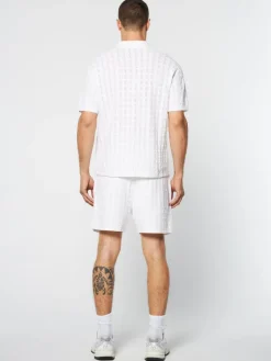 Online Ulivo Crochet Shirt- Brilliant White T-Shirts
