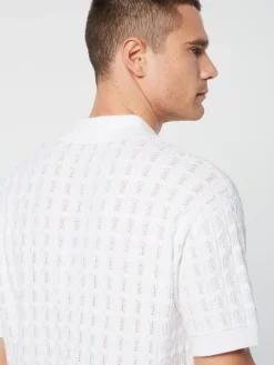 Online Ulivo Crochet Shirt- Brilliant White T-Shirts