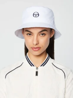 Online Vacanza Bucket Hat- Brilliant White Nylon