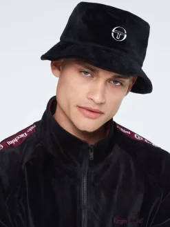 Clearance Velour Bucket Hat-Black Velour