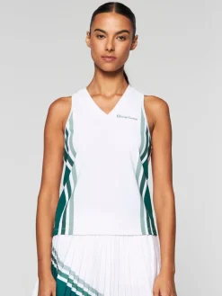 New Women'S Monza Tennis Tank- Brilliant White For The Court