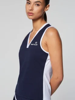 Discount Women'S Vigentino Tennis V-Neck Tank Top- Maritime Blue For The Court
