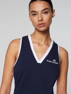 Online Women'S Vigentino Tennis V-Neck Tank Top- Maritime Blue Tops And Sports Bras