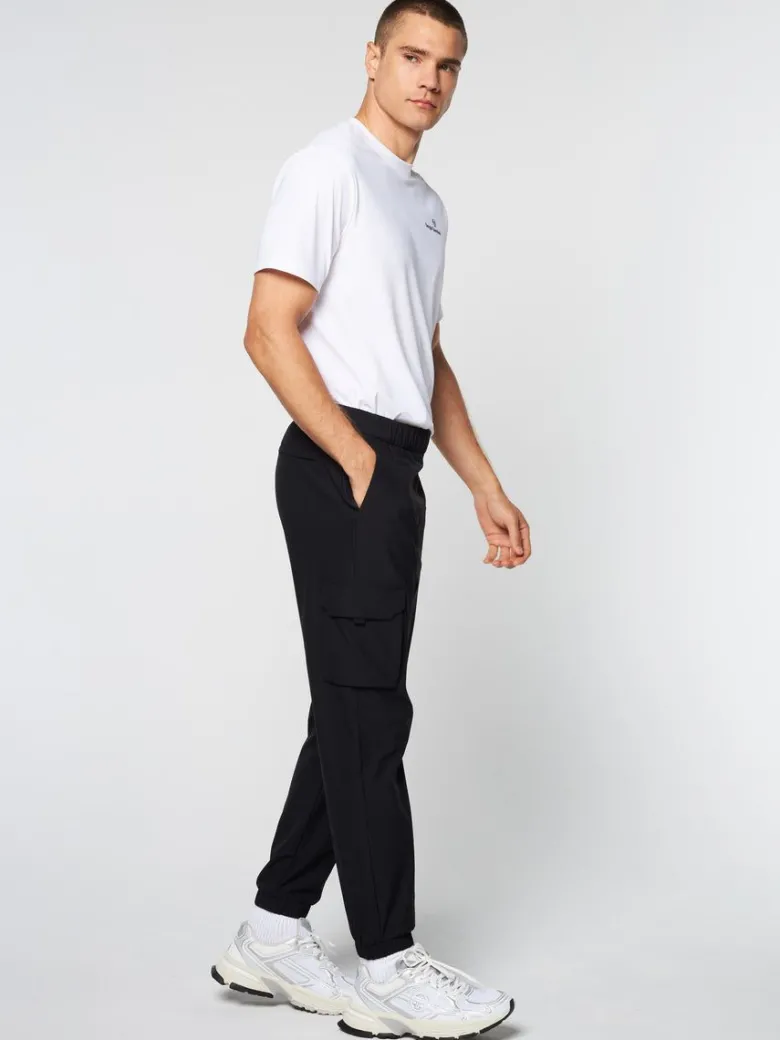 Fashion Woven Cargo Jogger Pants- Black View All