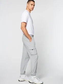 Sale Woven Cargo Jogger Pants- Heather Grey Nylon